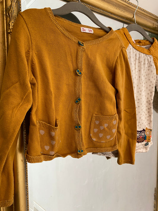 Ensemble jaune hibou 4 ans