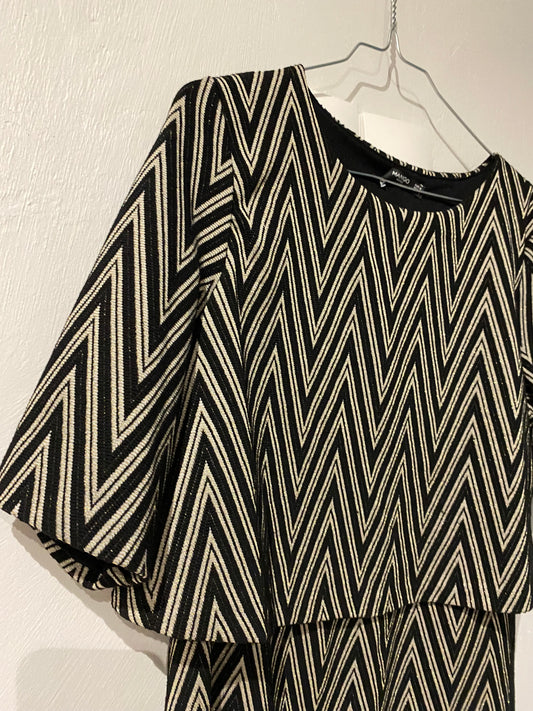 robe 2-en-1 noir & doré pailleté – mango – taille 1