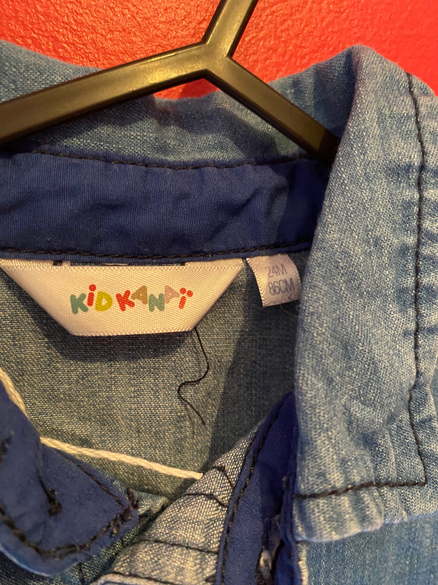 Chemise effet jean à boutons – Kidkanaï – 24 mois
