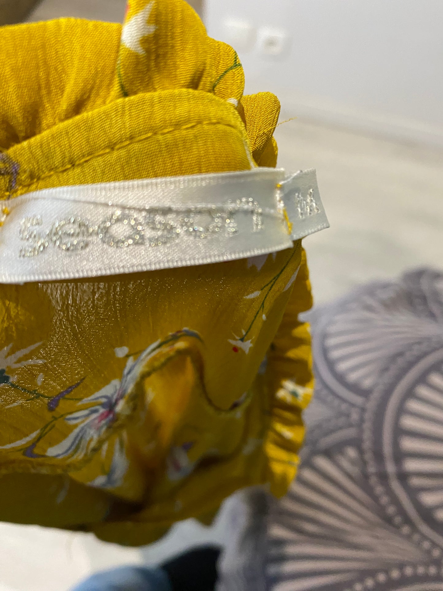 Blouse jaune à motifs transparents – Season – taille M