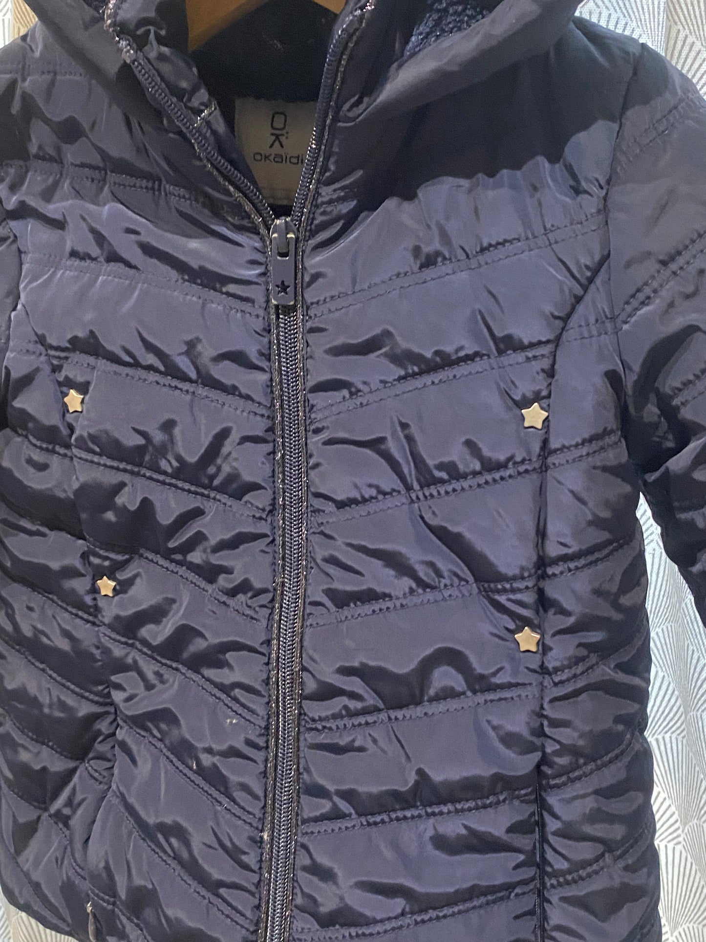 🧥 Manteau marine intérieur fourrure – Obaïbi – 6 ans