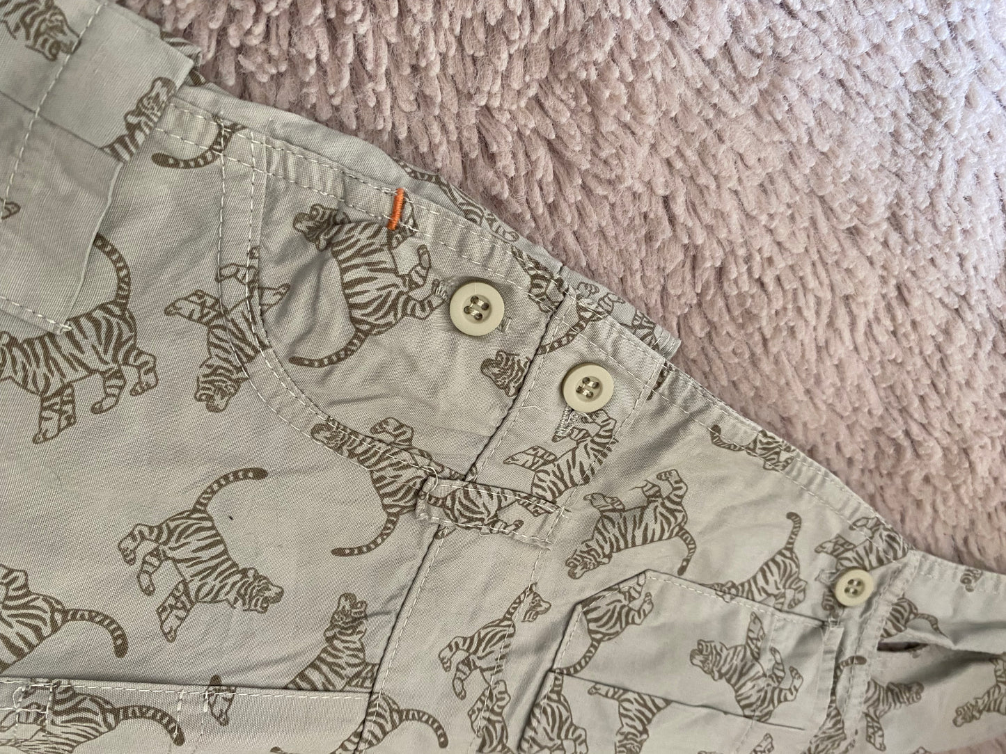 🐯 Salopette beige motif tigre – 3 mois – sans marque