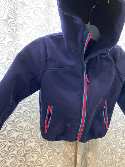Veste mi-saison marine et rose coupe-vent – Tissaia – 3 ans