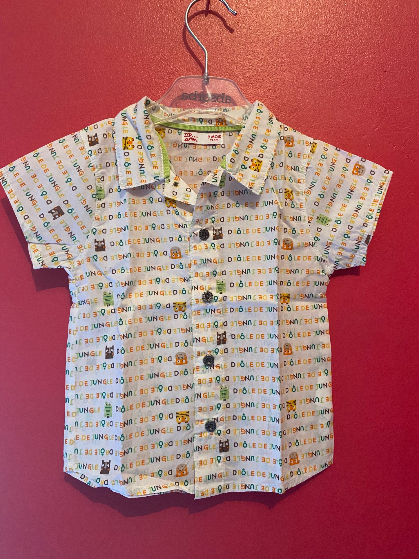 Chemise blanche à écritures colorées – Du Pareil au Même – 9 mois