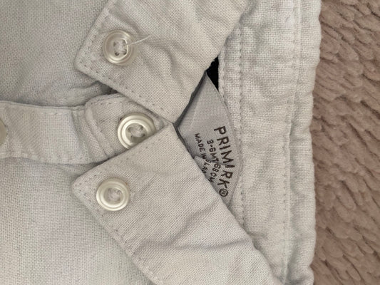 🤍 Chemise blanche épaisse – Primark – 3/6 mois