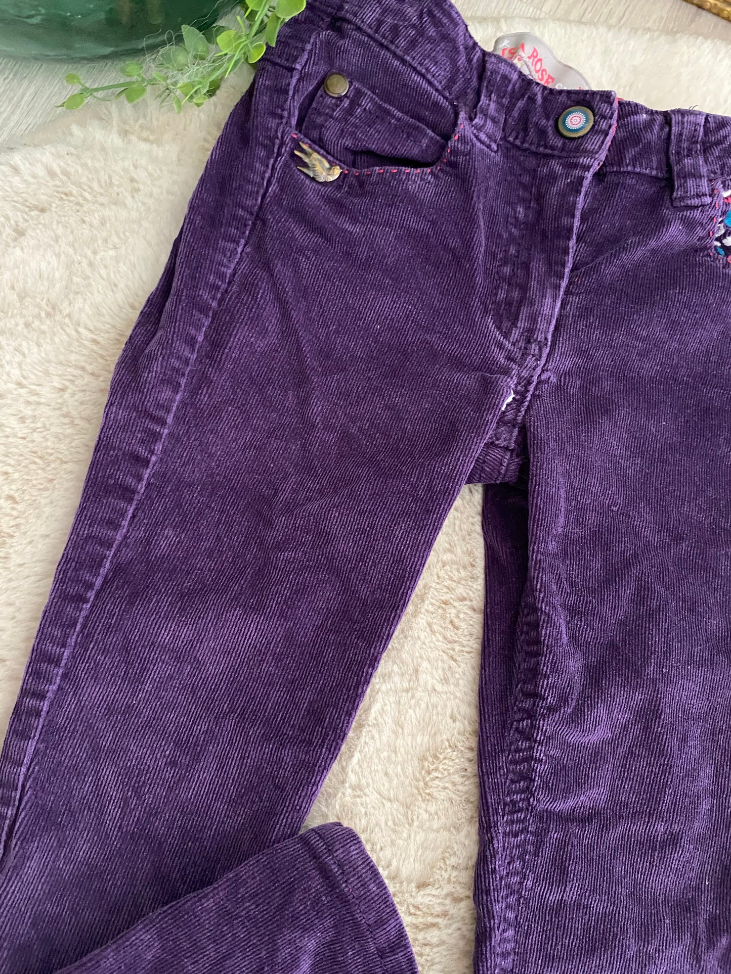 🌸 Pantalon violet à fleurs – Lisa Rose – 5 ans