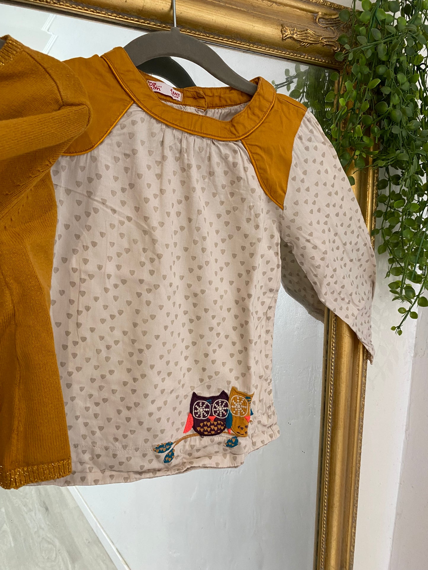Ensemble jaune hibou 4 ans