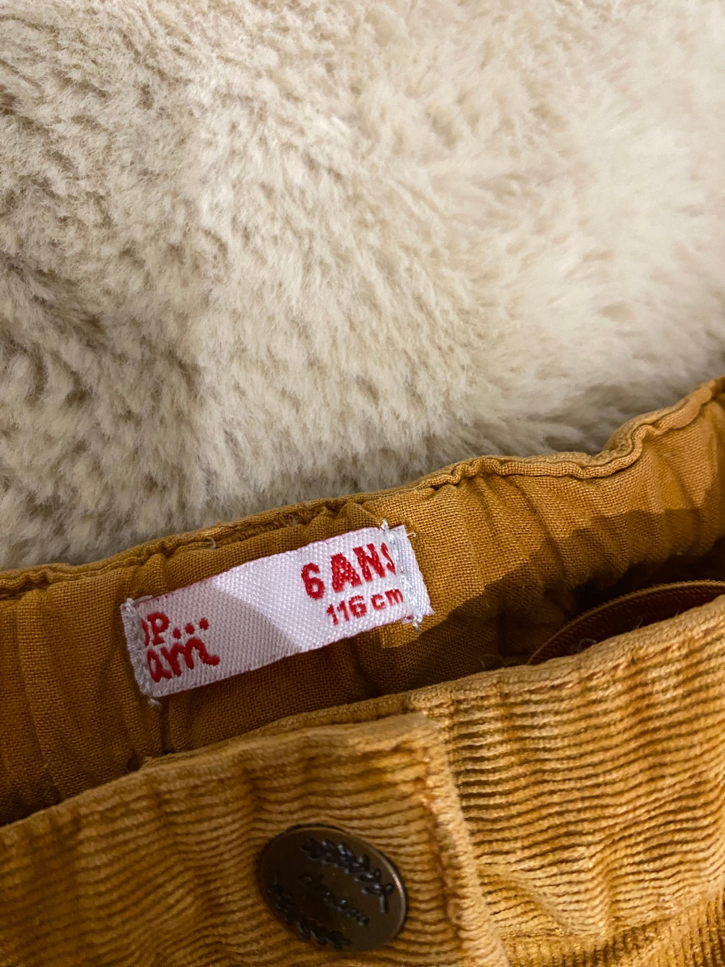 Pantalon velours moutarde – DPAM – 6 ans 🍁✨