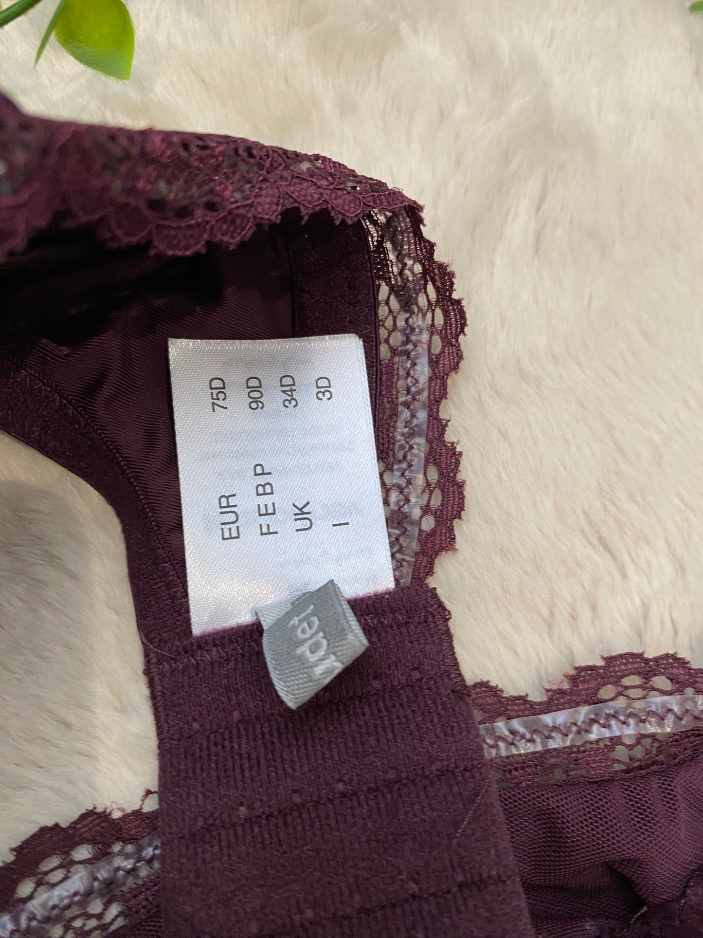 Brassière bordeaux 75D