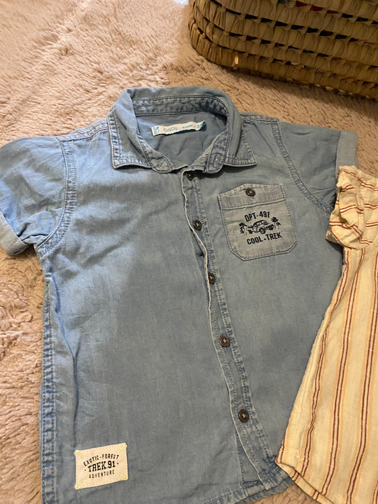 2 chemises manches courtes bébé – 24 mois – Gémo – Très bon état