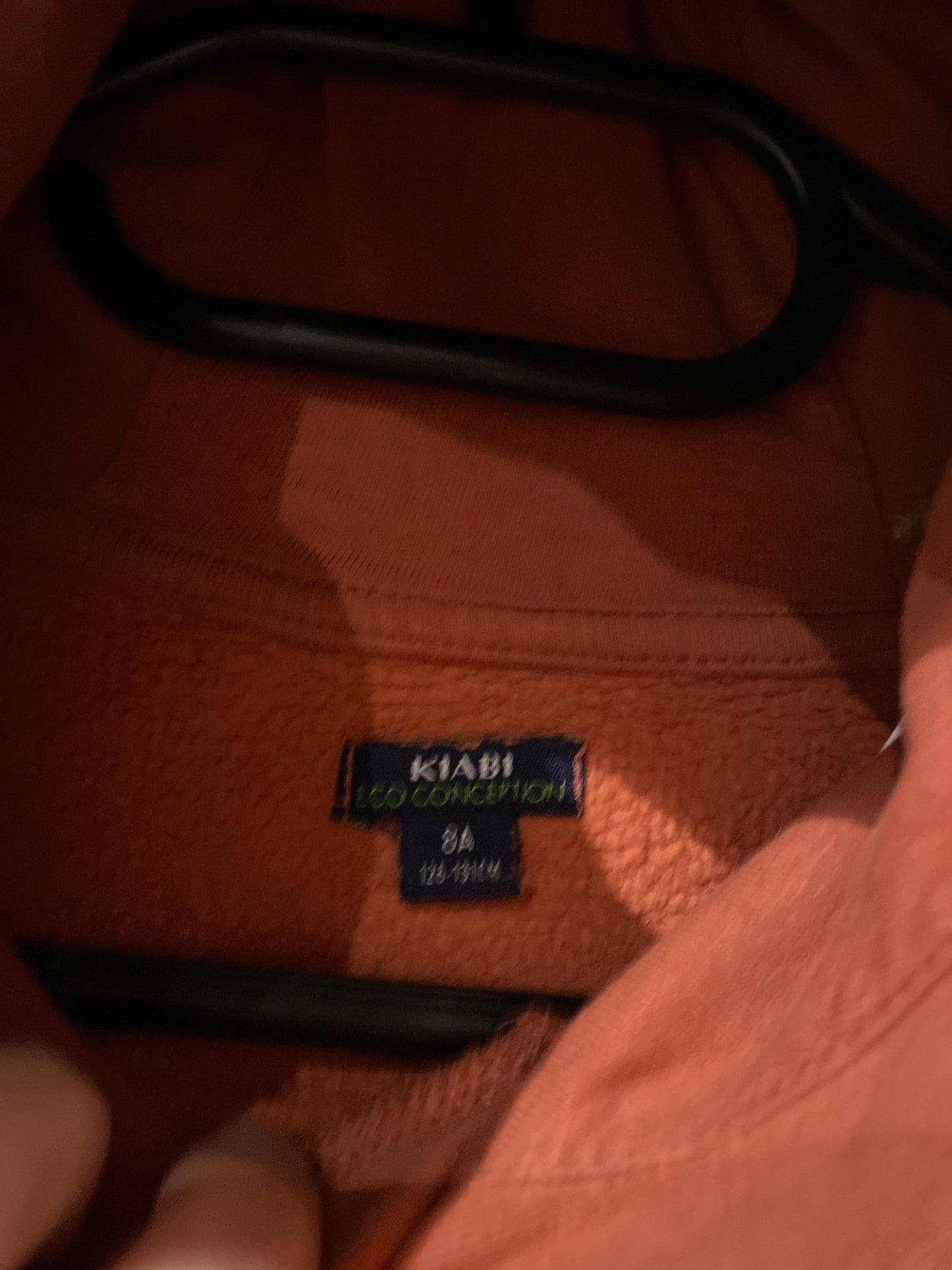 Sweat à capuche rouille motif burger – Kiabi – 8 ans