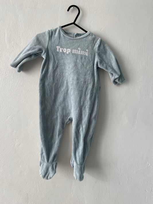 Pyjama 1 pièce gris en velours – 18 mois – Cyrillus
