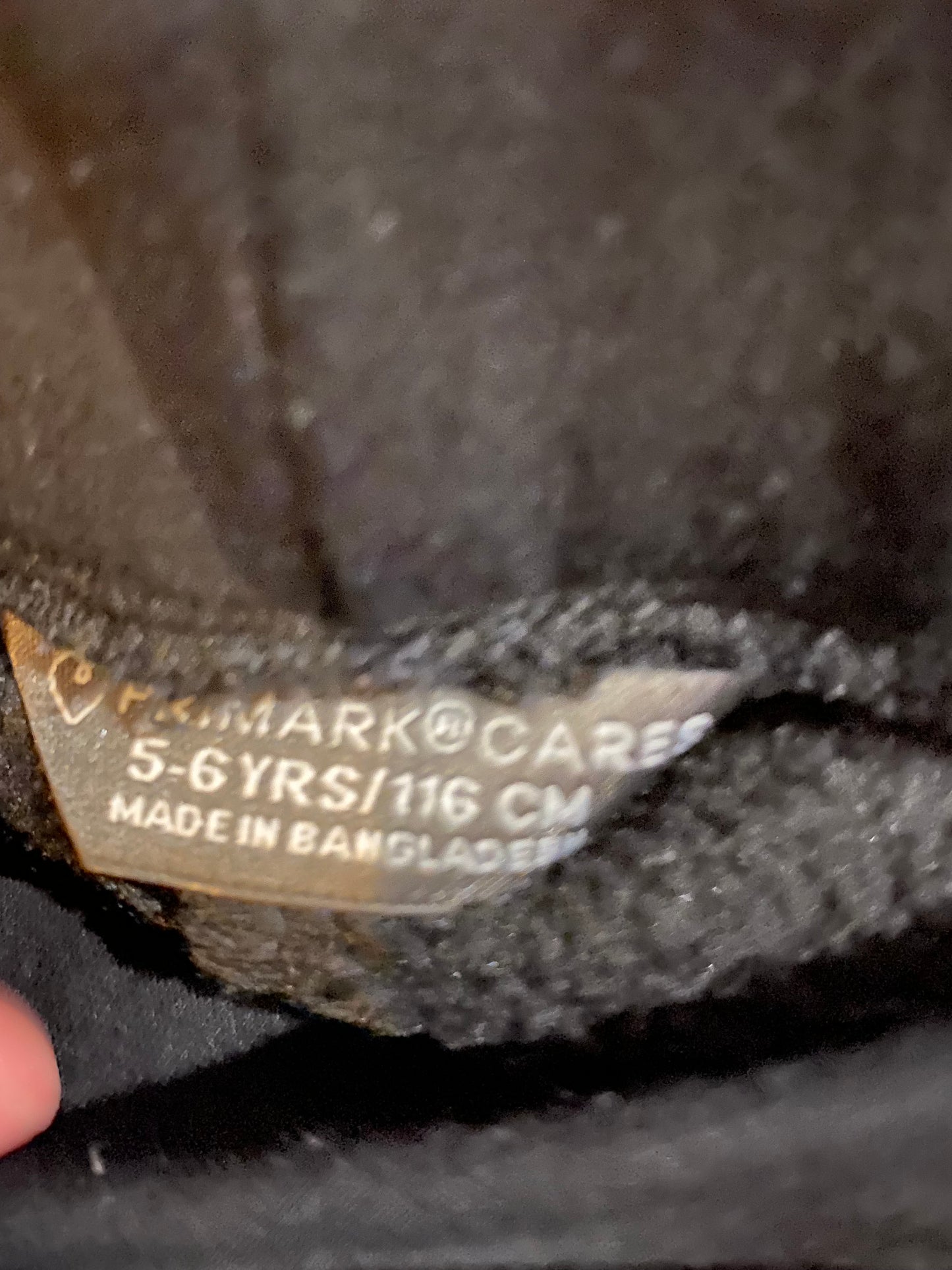 Legging noir polaire enfant – 3/4 ans – Primark