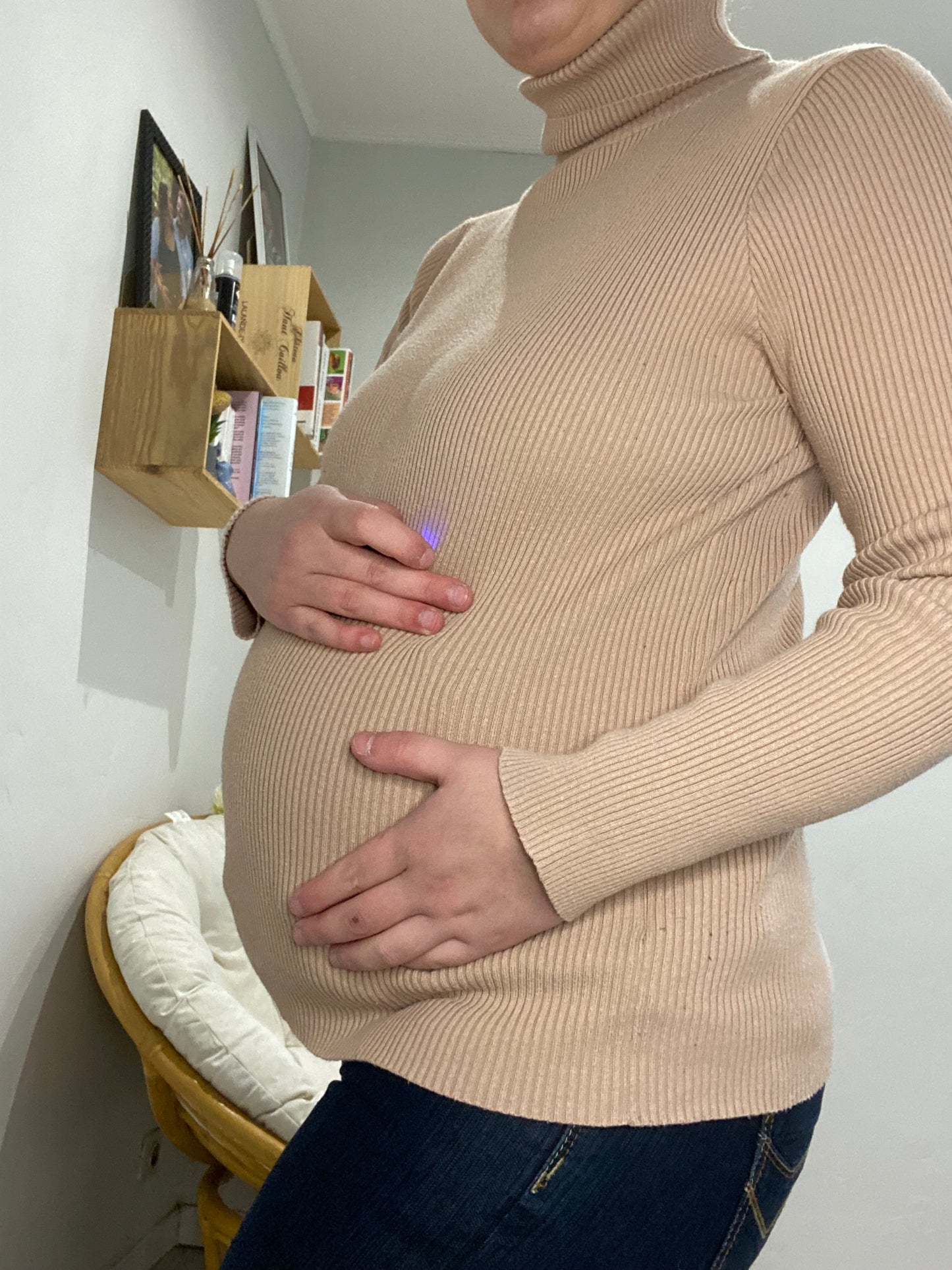 Col roulé beige M