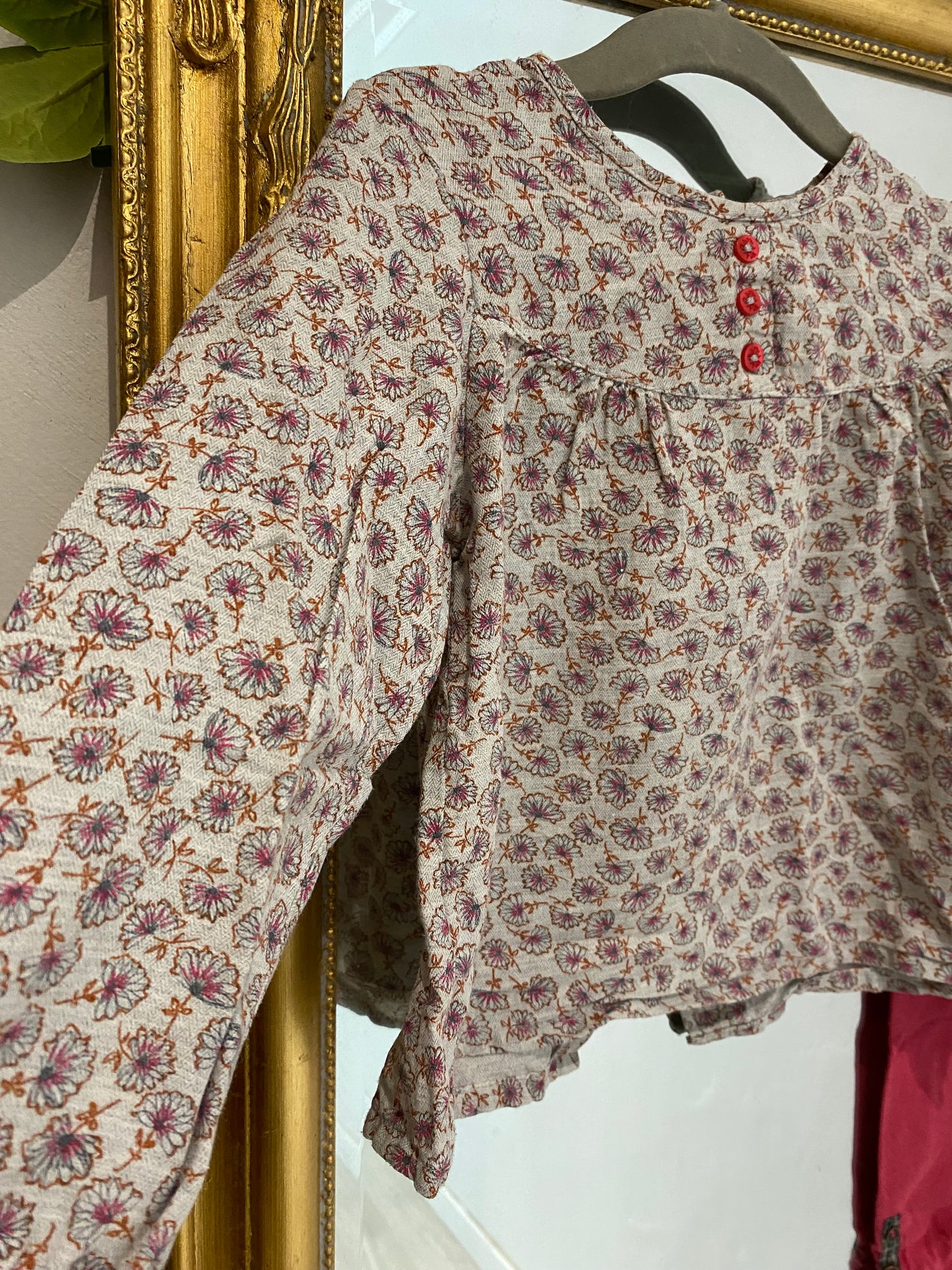 Ensemble fleurs fuschia 4 ans