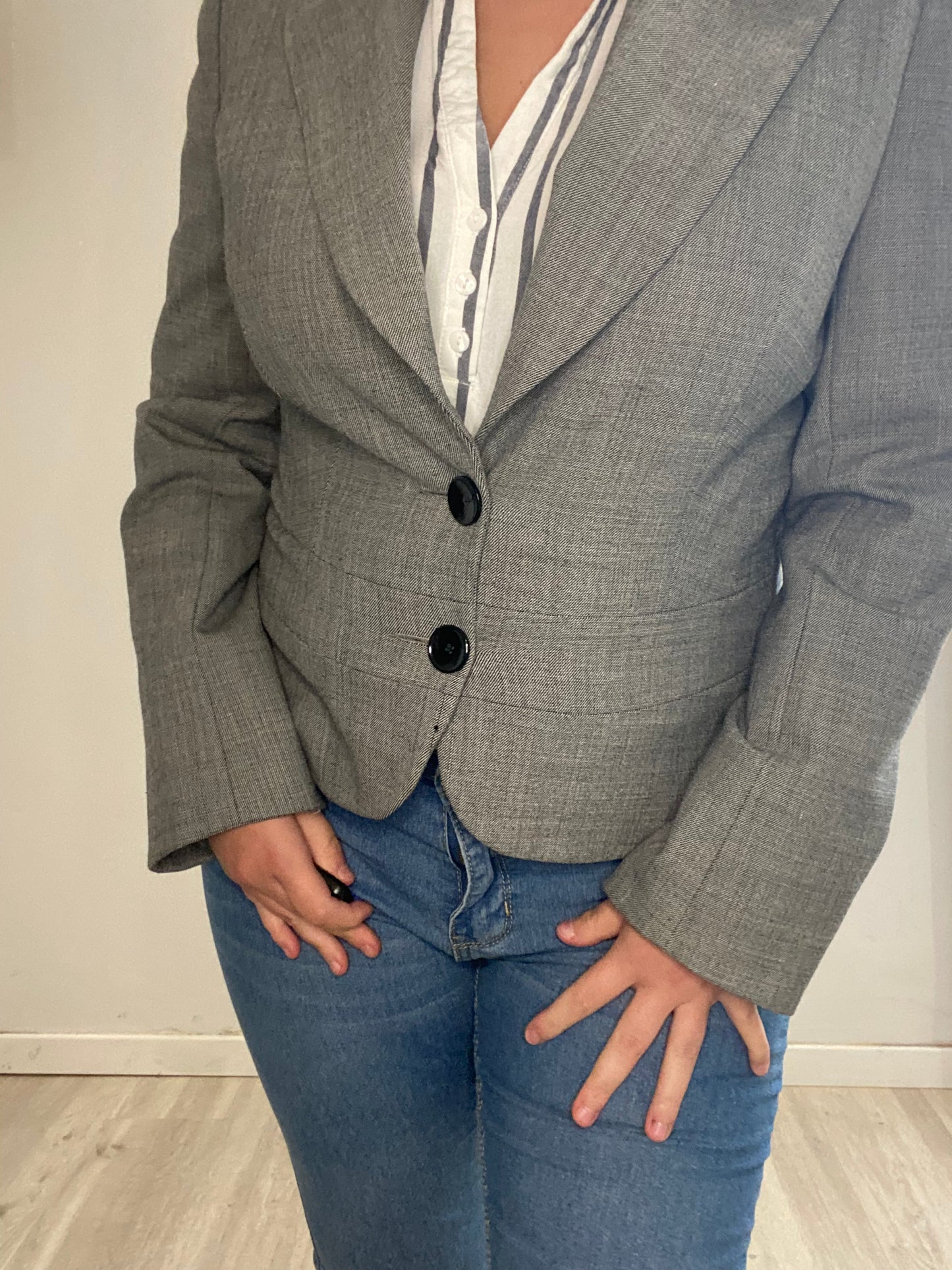 Blazer court gris