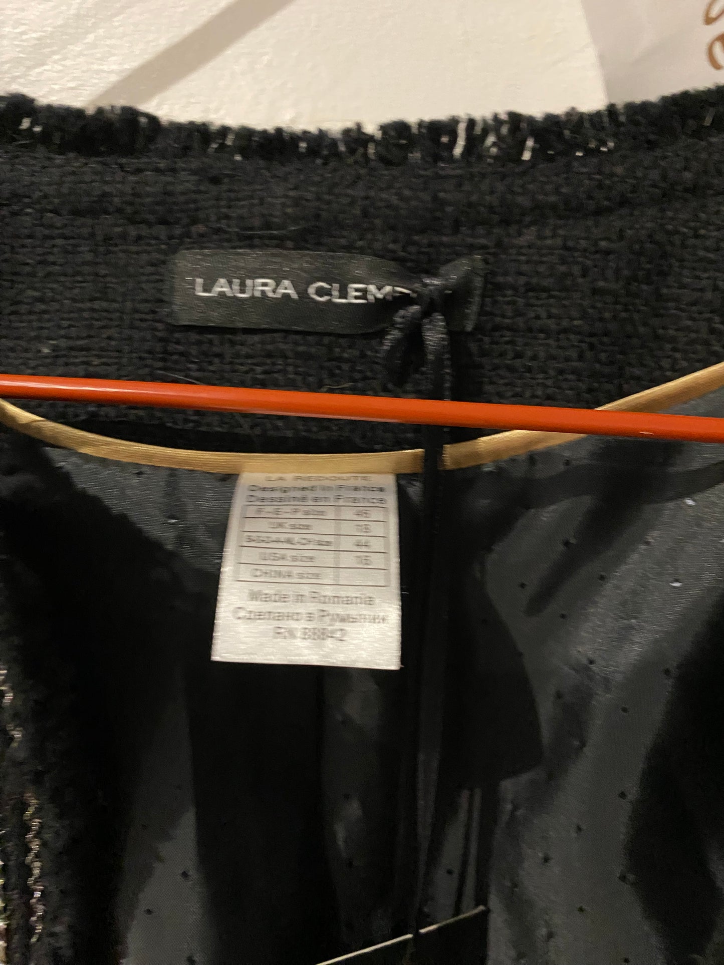blazer effet laine noir – Laura Clément – taille 46 – NEUF AVEC ÉTIQUETTE
