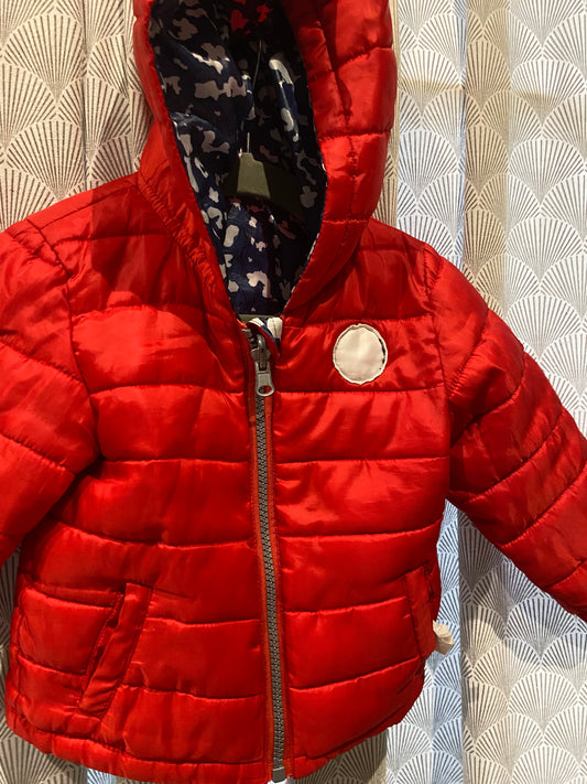 🌀 Doudoune légère réversible – 3 Pommes – 6/9 mois