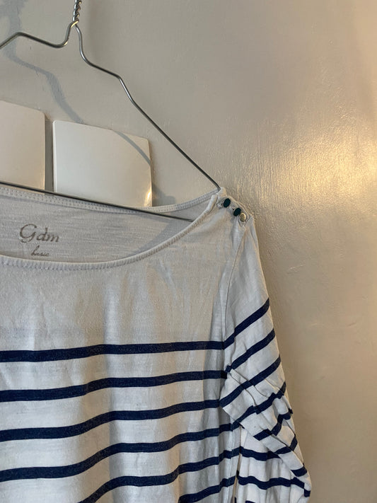 t-shirt marinière ml grain de malice – taille l (convient m)