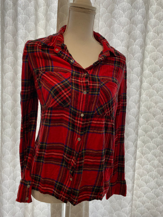 Chemise effet bûcheronne rouge à carreaux – Pimkie – 38