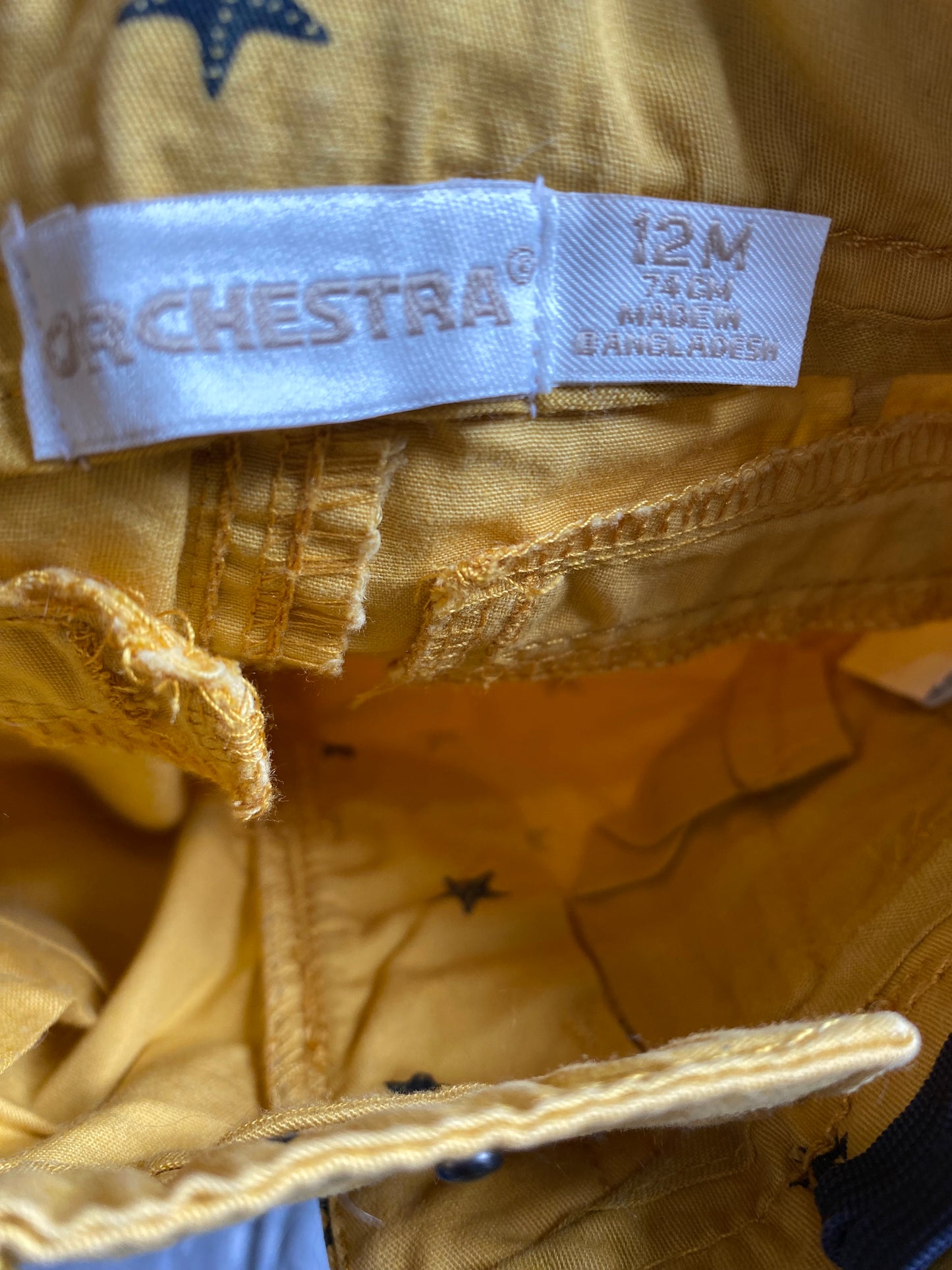 Bermuda jaune 12 mois