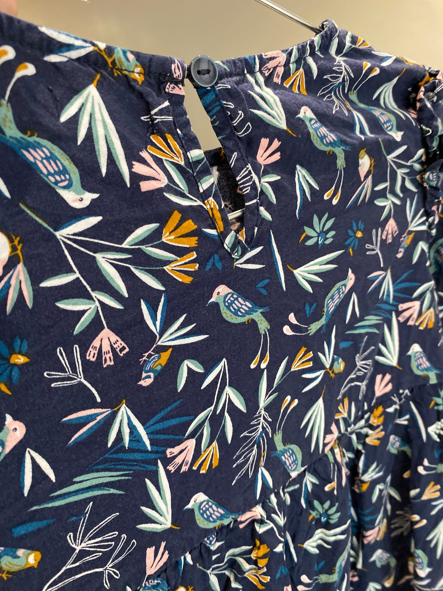 Blouse bleue motif tropical – 8 ans – Gémo