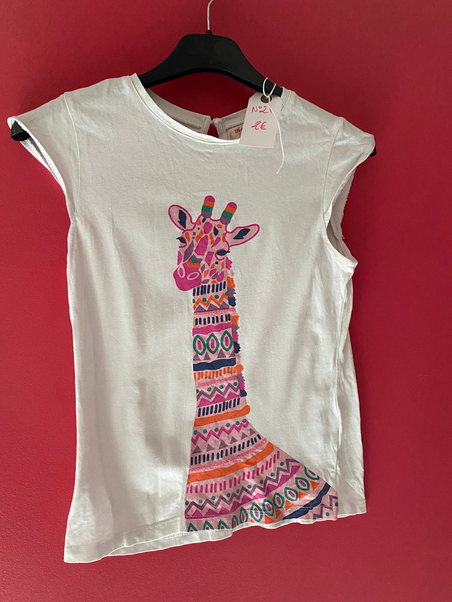 T shirt girafe 8 ans