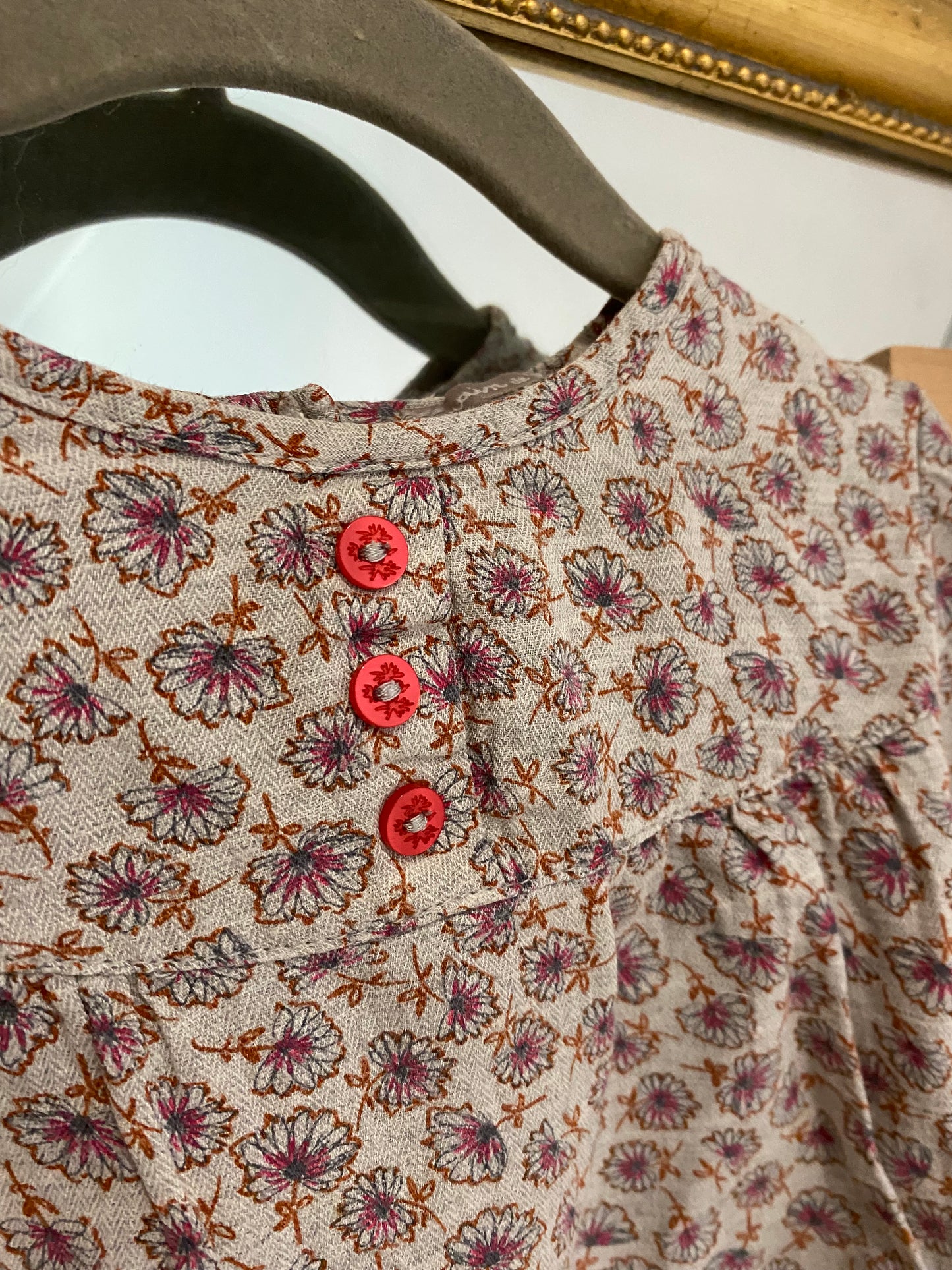 Ensemble fleurs fuschia 4 ans