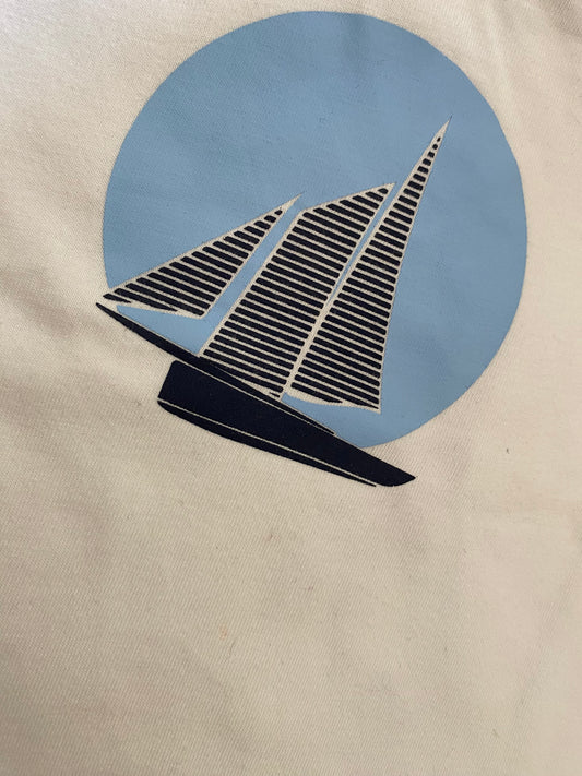 ⚓ T-shirt blanc déco bateau – Cyrillus – Taille 2 ans – manches courtes