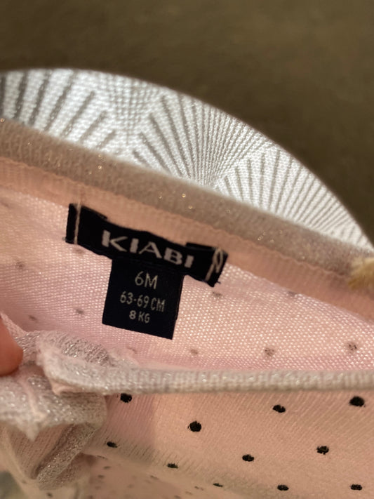 Gilet rose à pois noirs – 6 mois – Kiabi