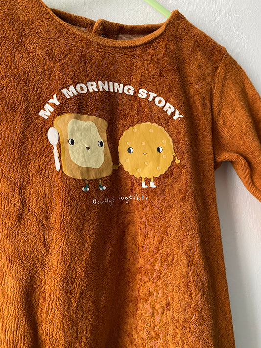 Pyjama bébé velours marron – 12 mois – KIABI