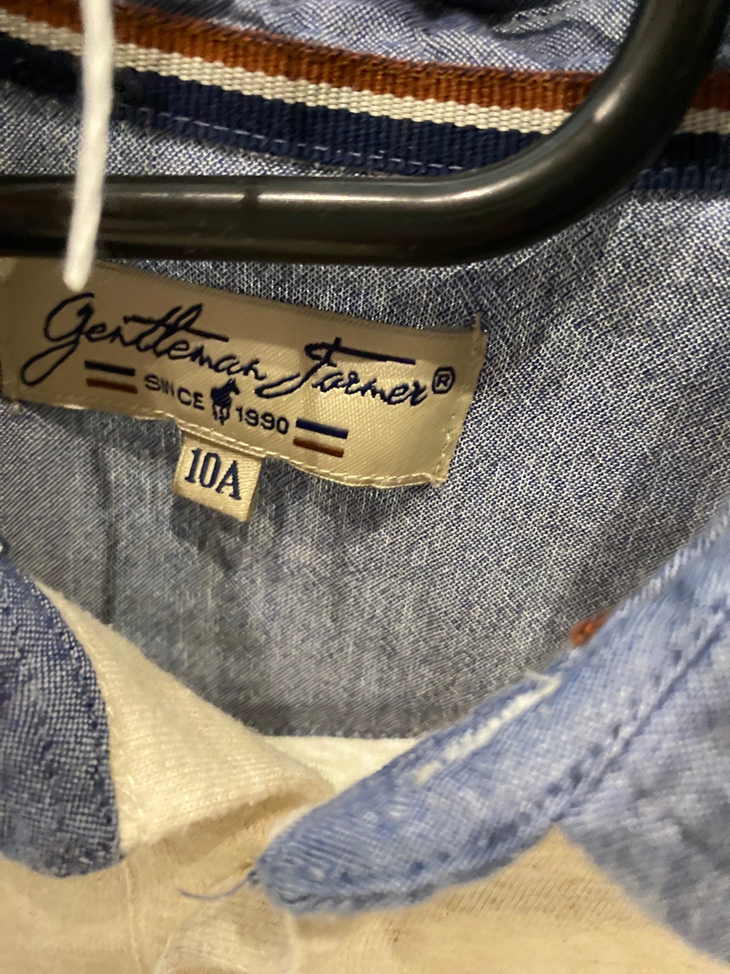 Polo beige à col bleu – 10 ans – Gentlemen Farmer