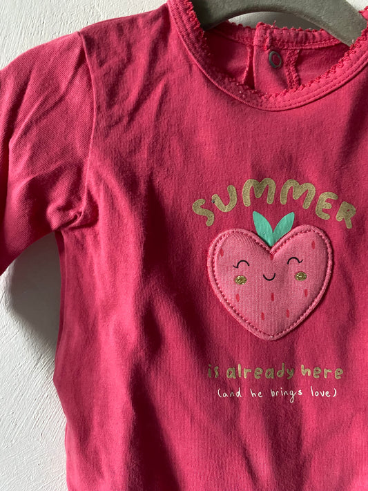 Pyjama dors-bien rose Kiabi "Summer" - 6 mois (63-69 cm)