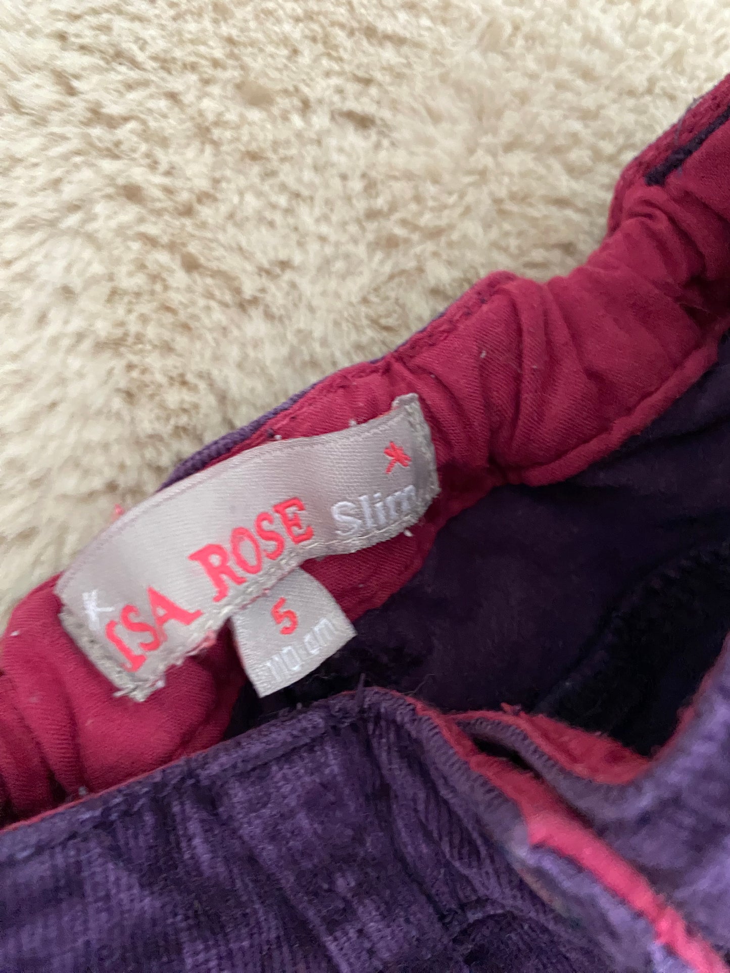 🌸 Pantalon violet à fleurs – Lisa Rose – 5 ans