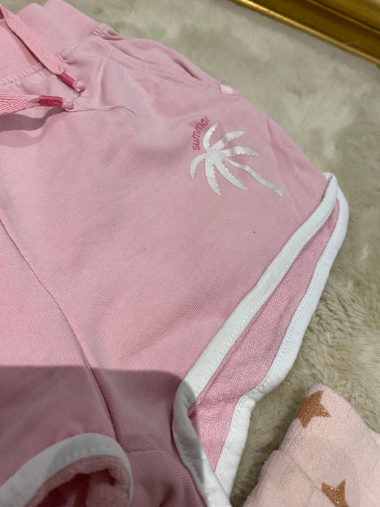 🎀 Lot 2 shorts roses effet jogging – Kiabi – 4 ans