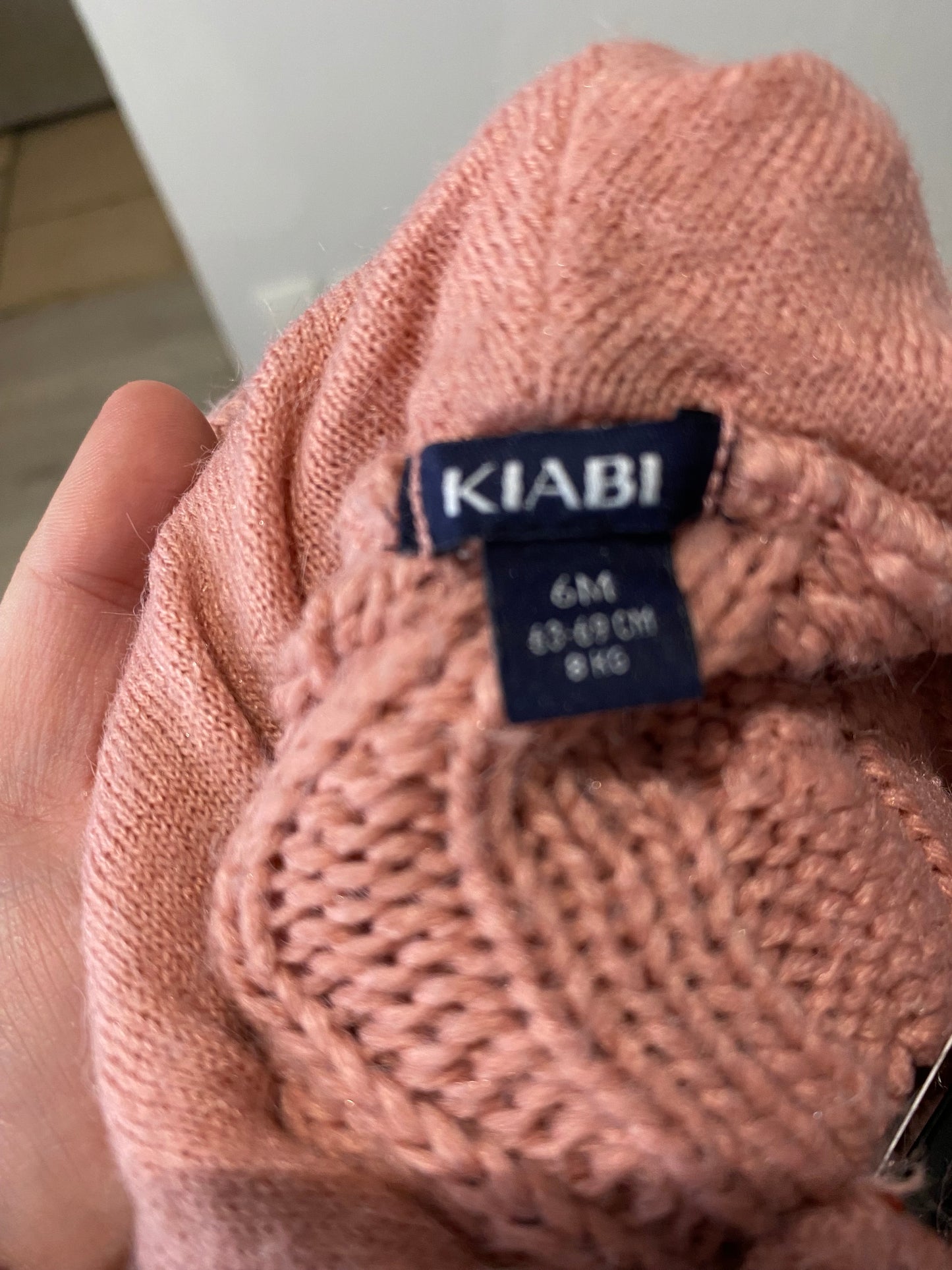 Poncho torsadé rose avec capuche à oreilles – 6 mois – Kiabi