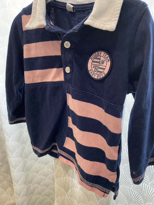 Polo manches longues effet rugby – 6 mois