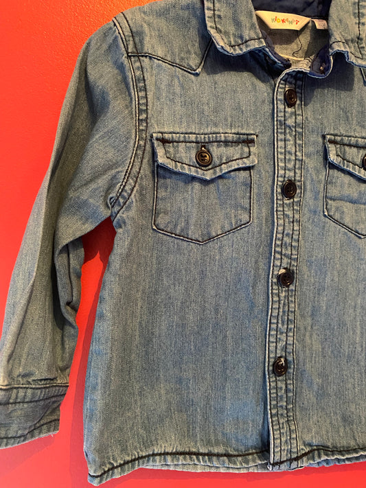 Chemise effet jean à boutons – Kidkanaï – 24 mois