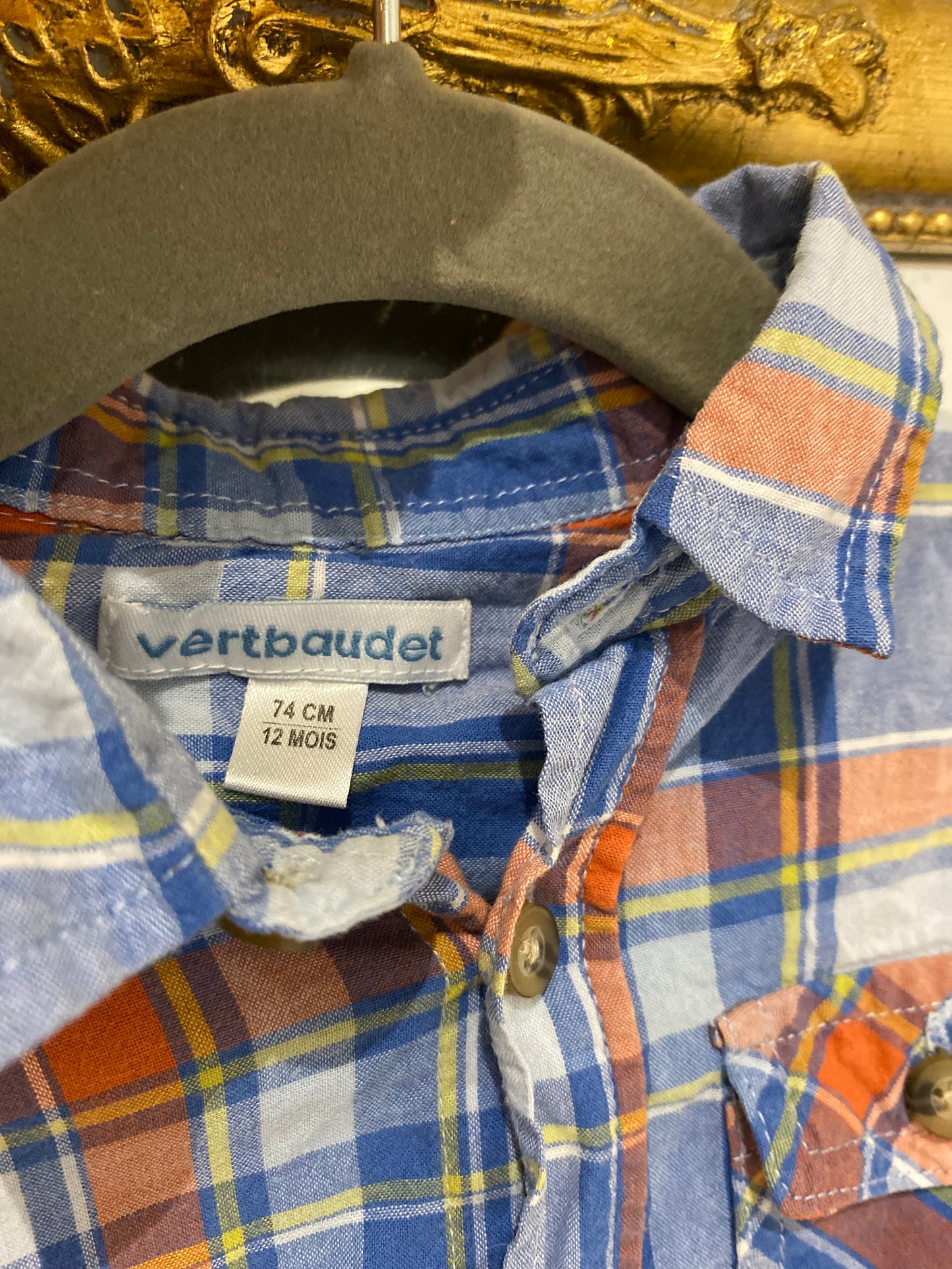 Chemise à carreaux 12 mois