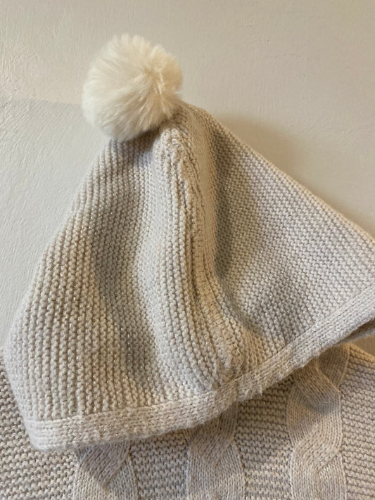 4 ans – Poncho effet laine beige à capuche – Okaïdi