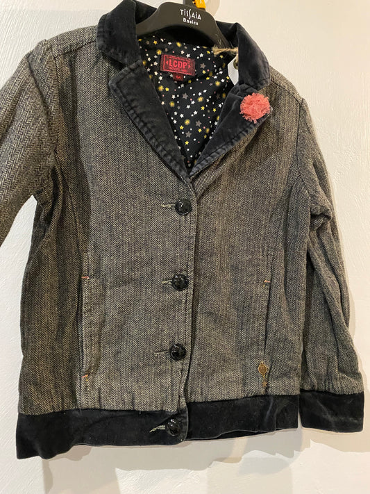 blazer bi-matière effet velours – 5 ans – lcdp