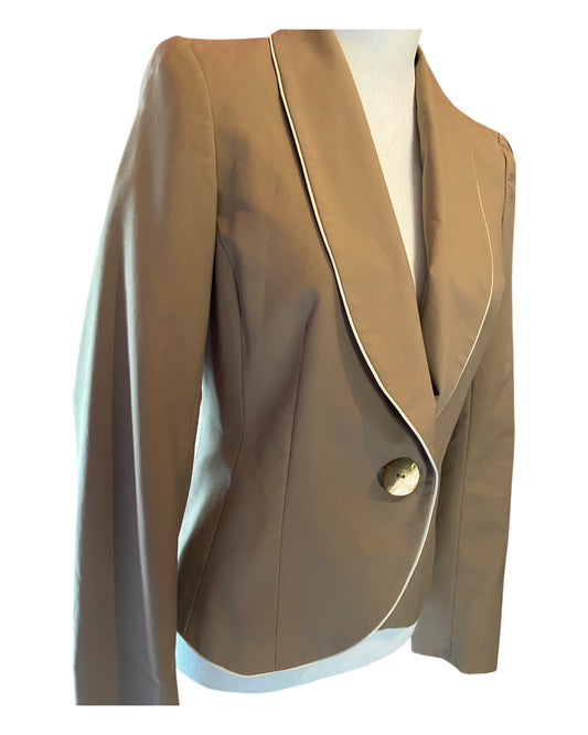 🧥 Veste blazer femme 42 – 1.2.3 Paris – marron couture beige – Neuve avec étiquette