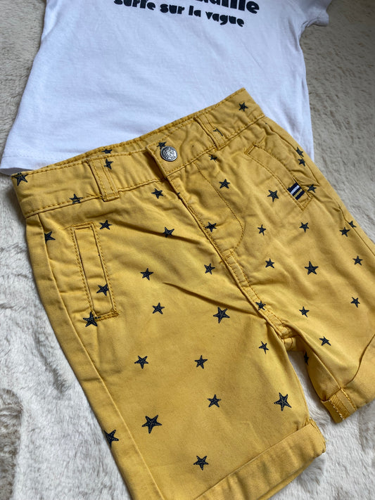 Bermuda jaune 12 mois