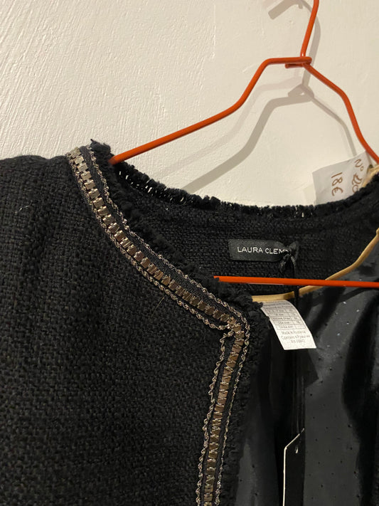 blazer effet laine noir – Laura Clément – taille 46 – NEUF AVEC ÉTIQUETTE