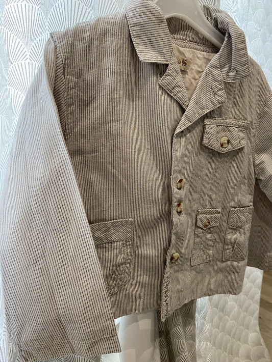 Blazer rayé beige et marron – 18 mois – Grain de Blé