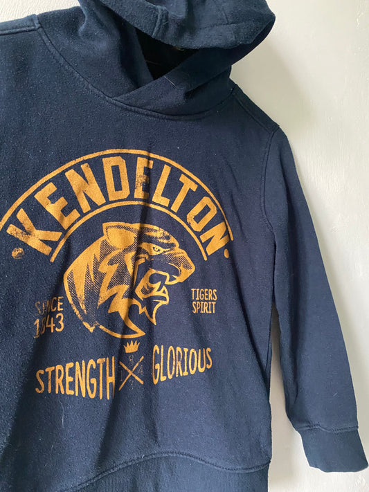 Sweat à capuche bleu marine Kiabi "Kendelton" – Taille 8 ans