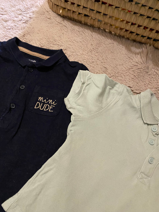 👕 Lot 2 polos bébé 24 mois –Tape à l’œil + Kiabi – Manches courtes – Très bon état