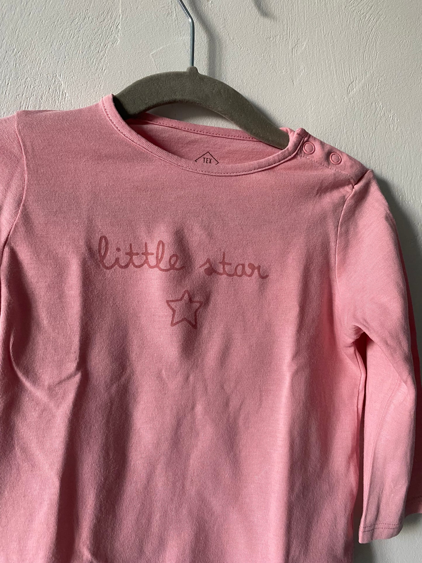 T-shirt manches longues rose "Little Star" Tex Baby - 12 mois