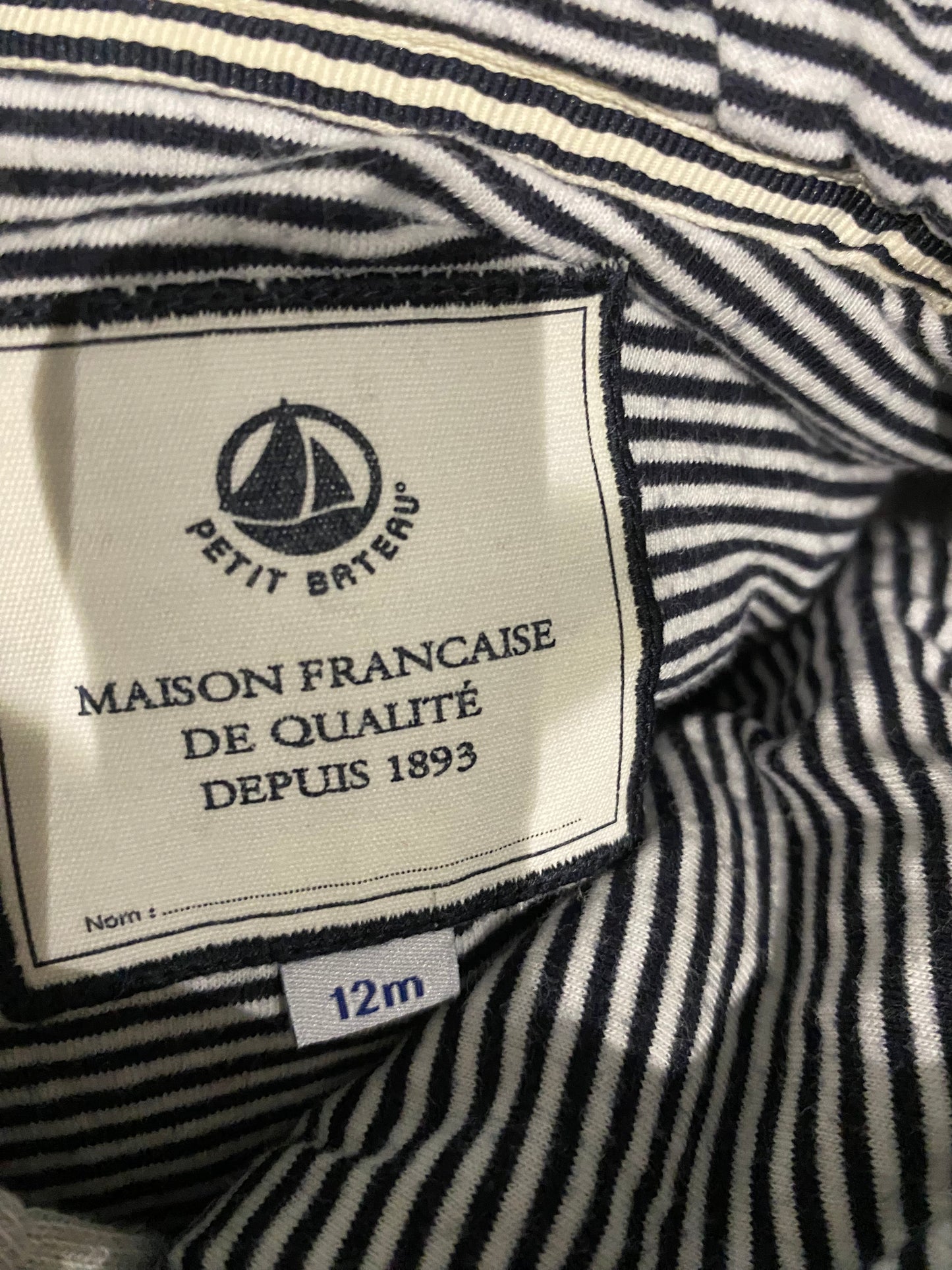 🧥 Doudoune sans manches grise – Petit Bateau – 12 mois