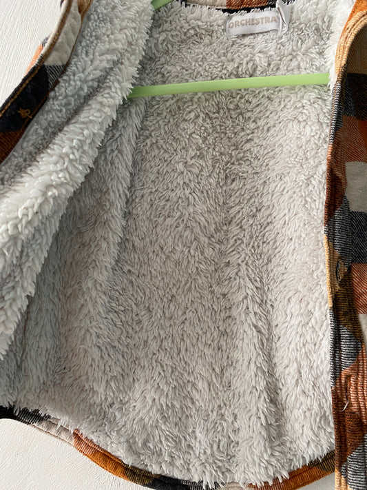 Chemise bébé double pilou marron et orange – 9 mois – Orchestra